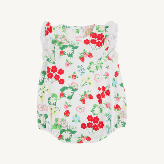 White bubble with strawberry vine design 