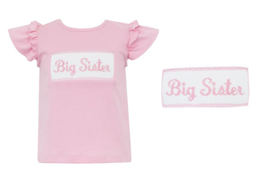 Big Sister Smocked Pink Shirt