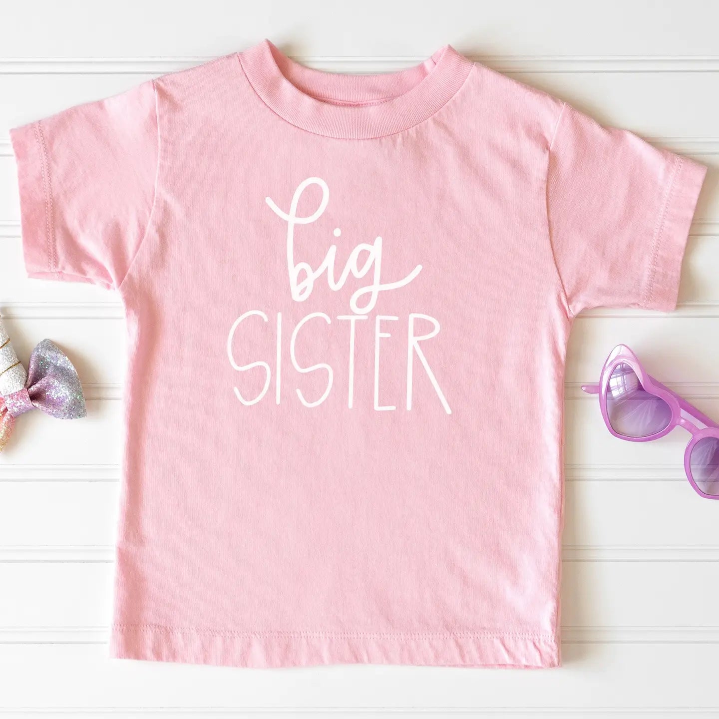 Big Sister, Script Style | Pink Tshirt