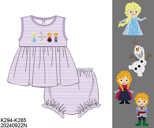 French Knot Ice Friend Girl Bloomer Set