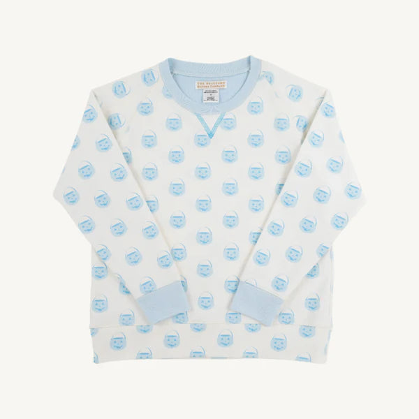 Cassidy Comfy Crewneck -Vintage-Prep Pumpkin Pails Blue
