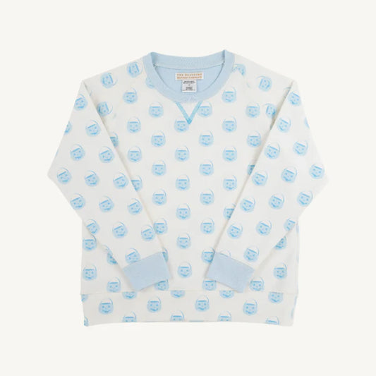 Cassidy Comfy Crewneck -Vintage-Prep Pumpkin Pails Blue