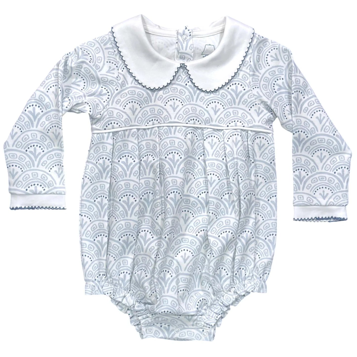 Unisex LS Pleated Bubble Serene Scallop - Blue