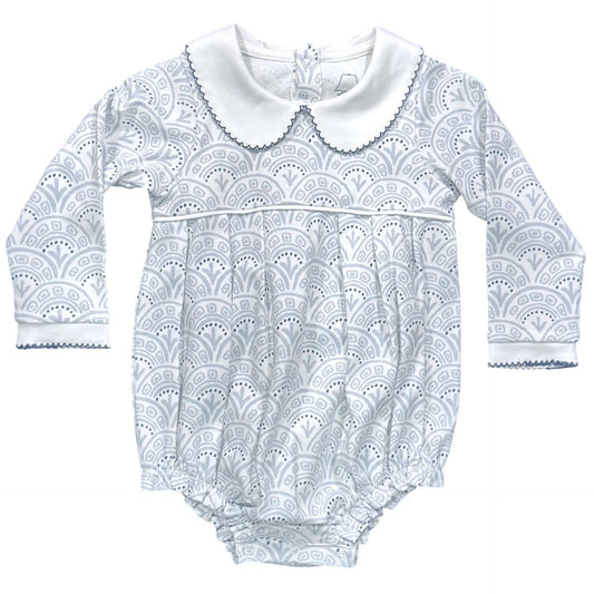 Unisex LS Pleated Bubble Serene Scallop - Blue