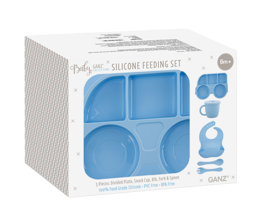 Silicone Feeding Set - Blue (5 pc. set)