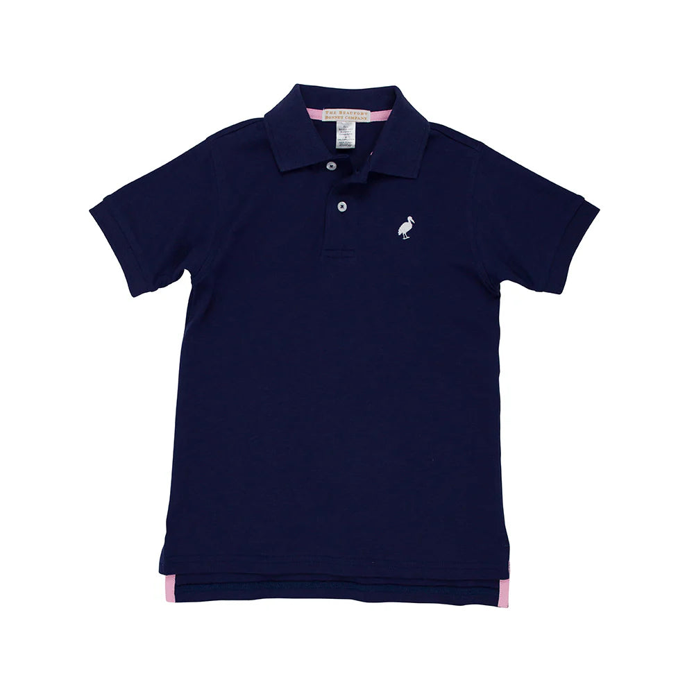 Prim & Proper Polo & Onesie Nantucket Navy with Worth Avenue White Stork