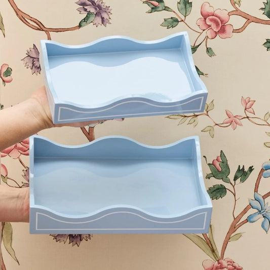 blue laquered tray to hold napkins