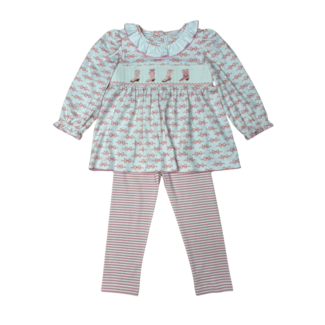 Boot Scootin Bows Smocked Pant Set