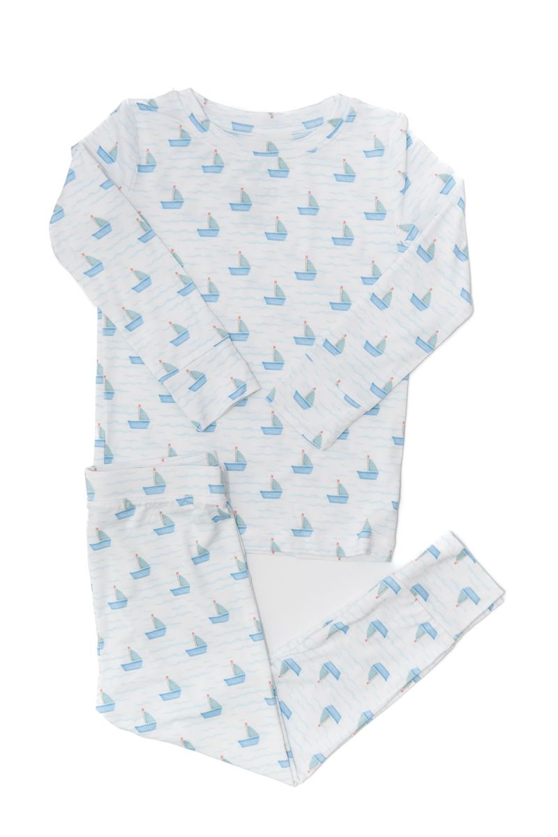 Sail Boats 2 Piece Bamboo Pajama Set
