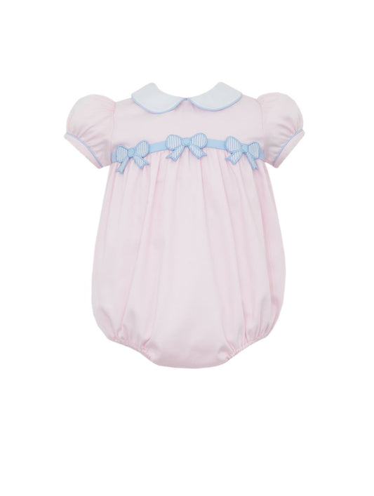 Pink Bubble with Blue Bow - Pink Pique