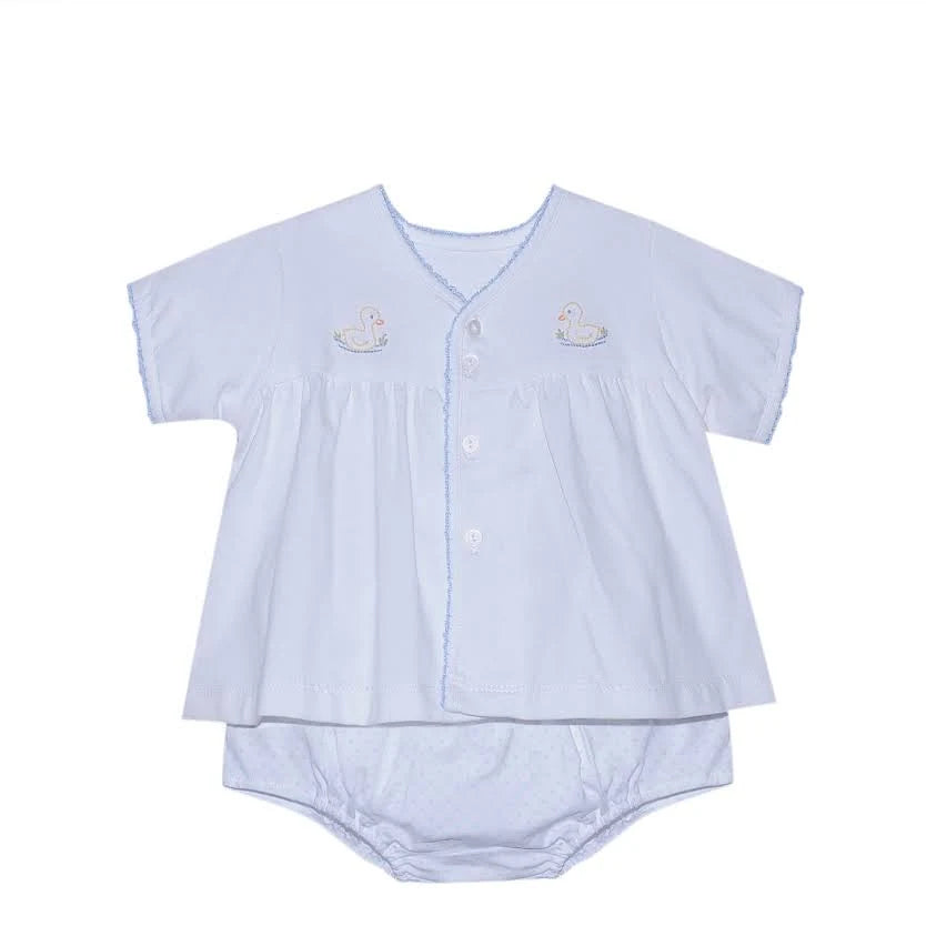 Brennan Diaper Set Blue Trim - Duckies