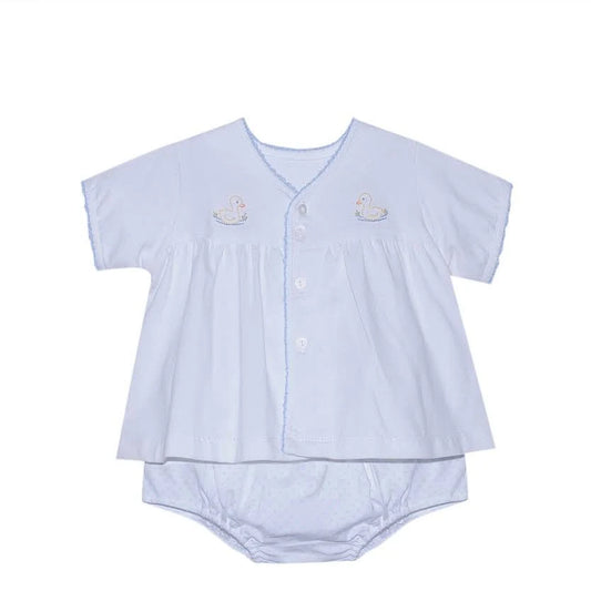 Brennan Diaper Set Blue Trim - Duckies