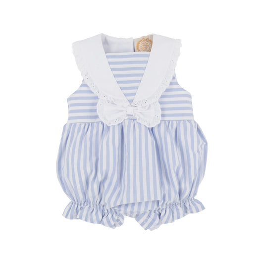 Blaine Bubble -Park City Periwinkle Stripe with Worth Avenue White