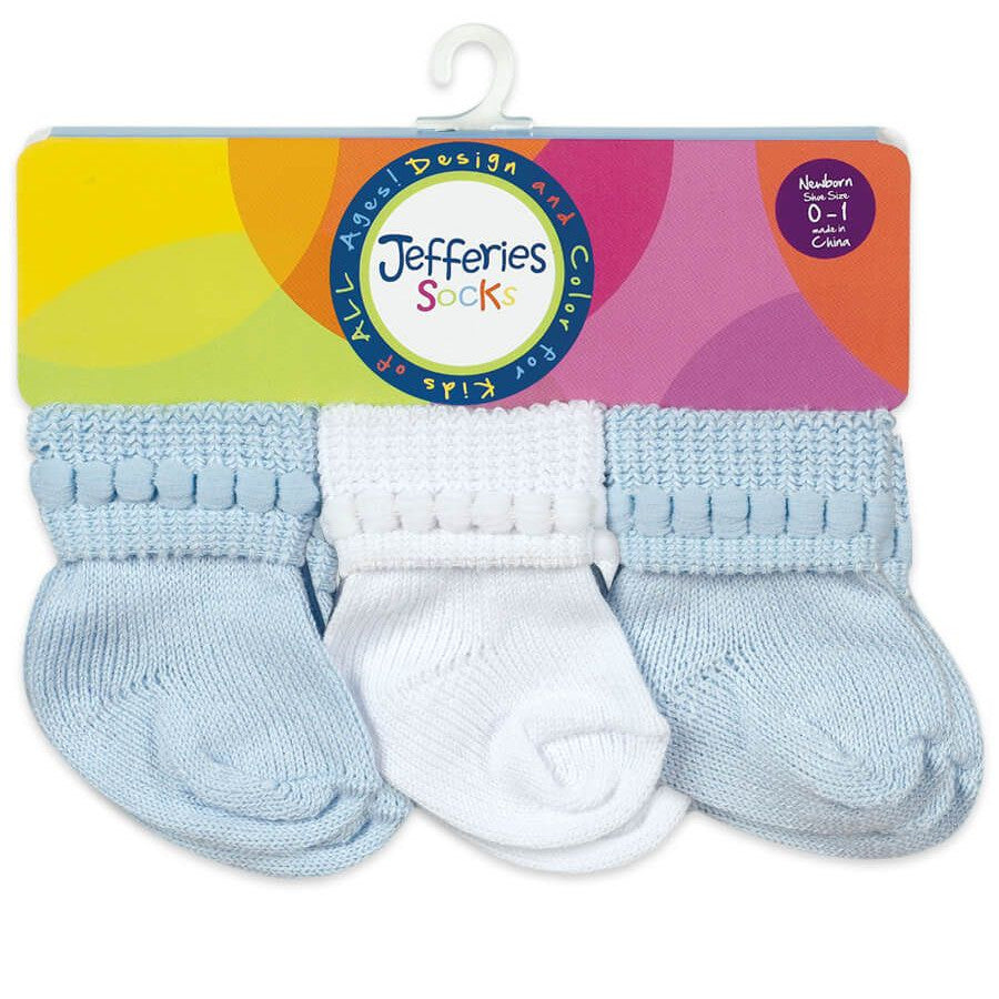 Jefferies Bubble Bootie - 3 pair White 3 pair Blue