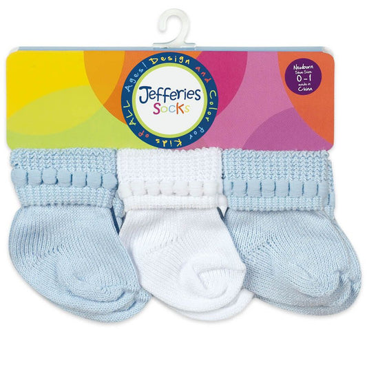 Jefferies Bubble Bootie - 3 pair White 3 pair Blue