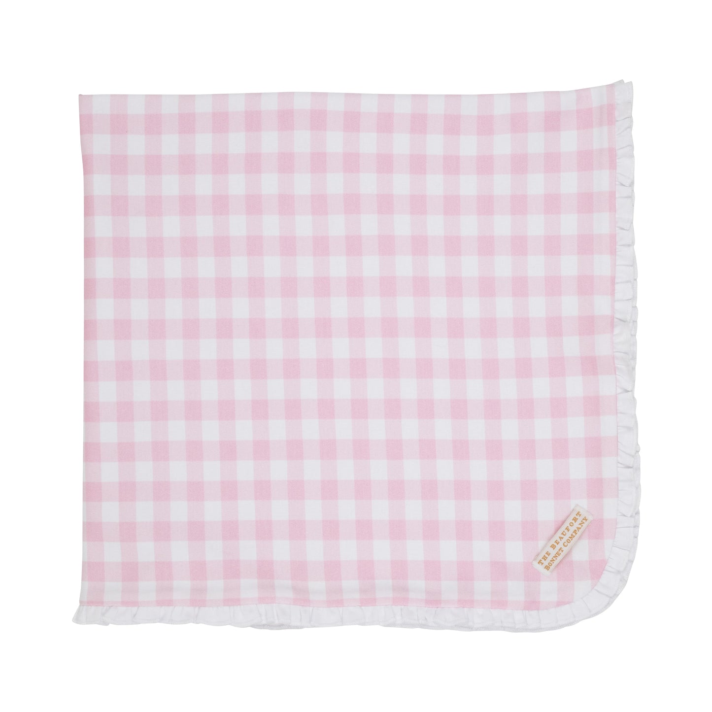 Baby Buggy Blanket -Palm Beach Pink Gingham with Worth Avenue White