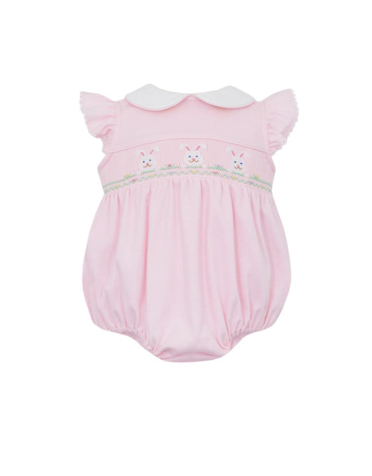 Bunny Smocked Bubble - Pink