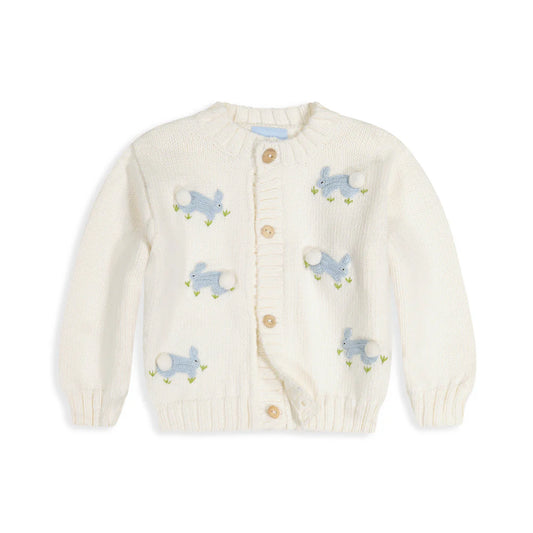 Applique Bunny Cardigan - Blue