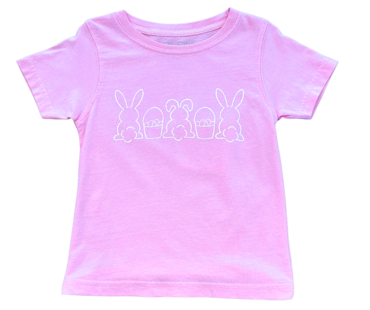 Bunny Trio SS Shirt  - Pink