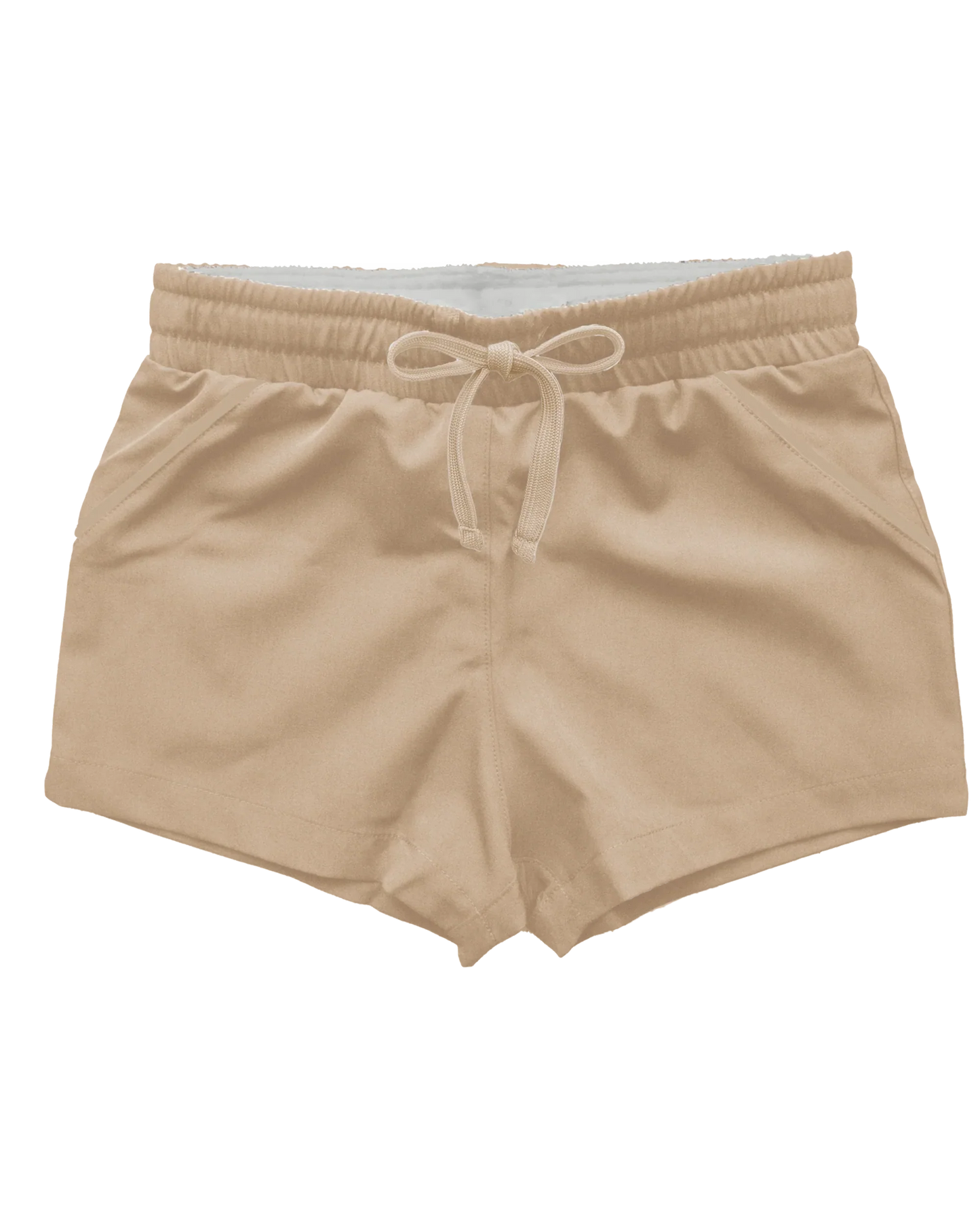 Beige shorts with a drawstring 