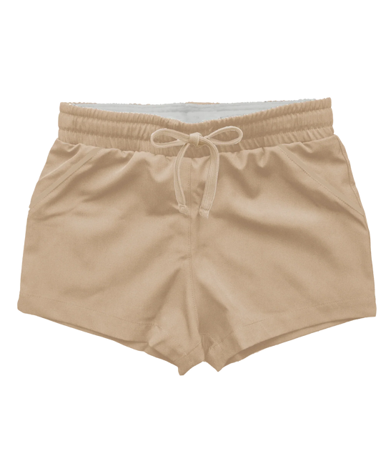 Beige shorts with a drawstring 