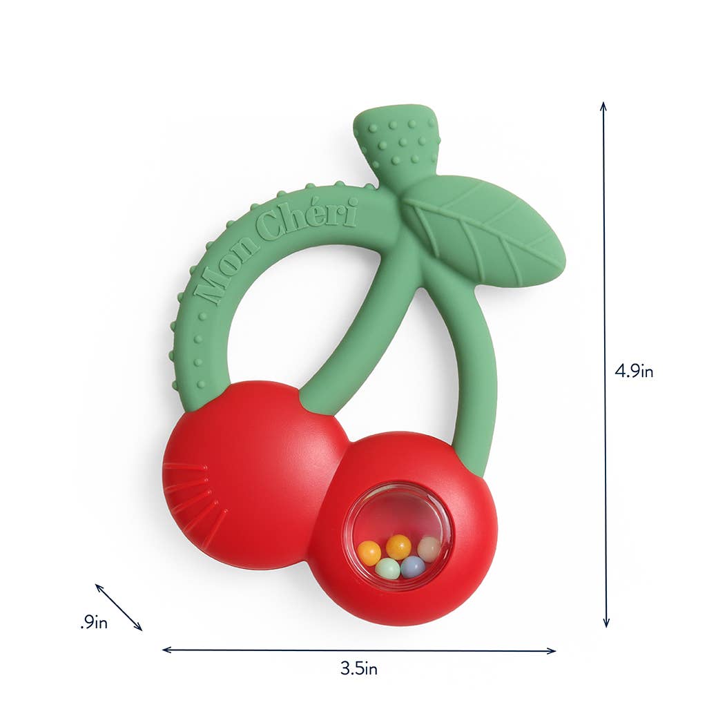 Cherry Bitzy Shake™ - Silicone Teether with Rattle