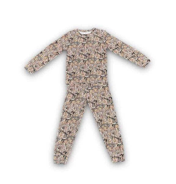 Camo patterned pajama set.