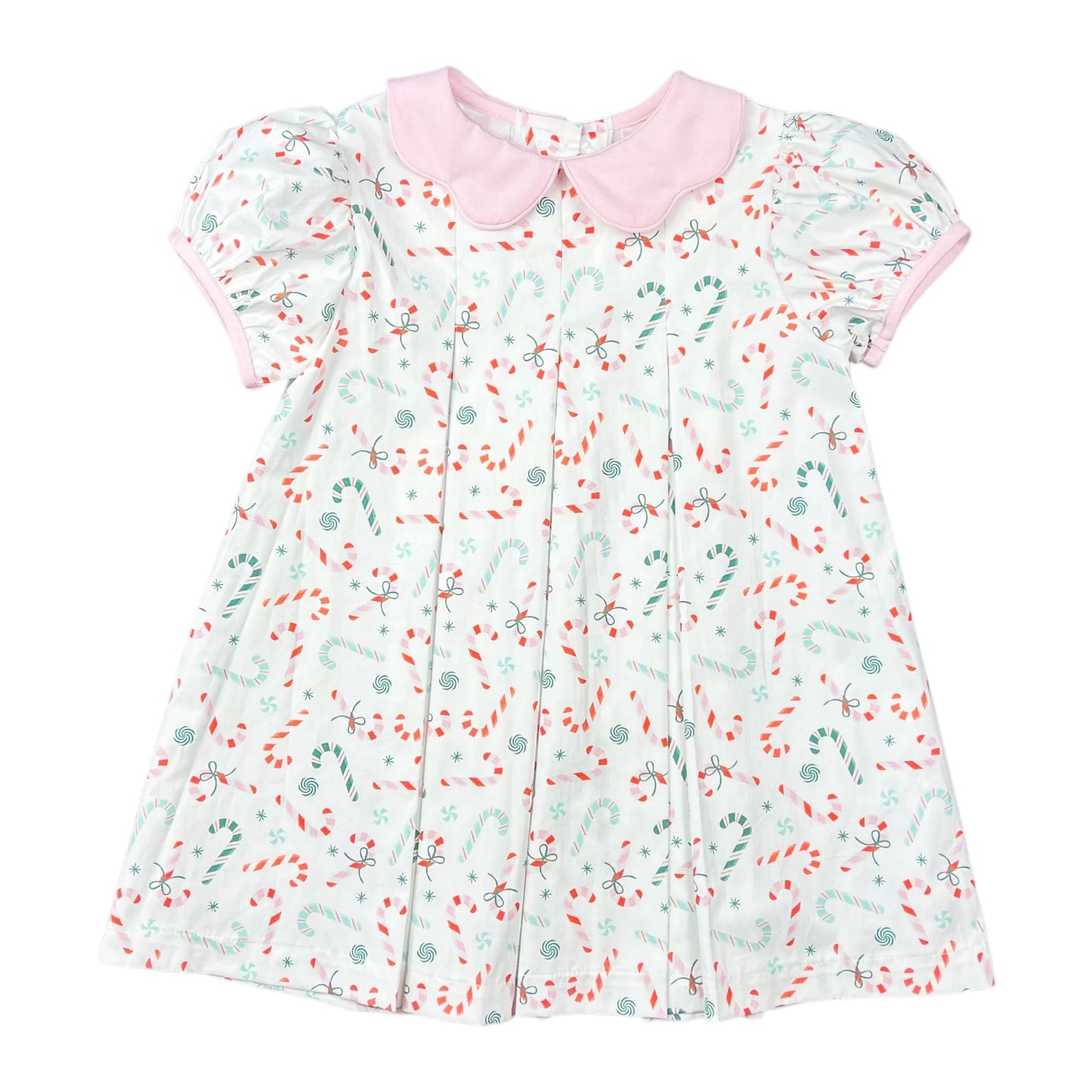 CINDY DRESS S/S - MINT/ PINK CANDY CANE