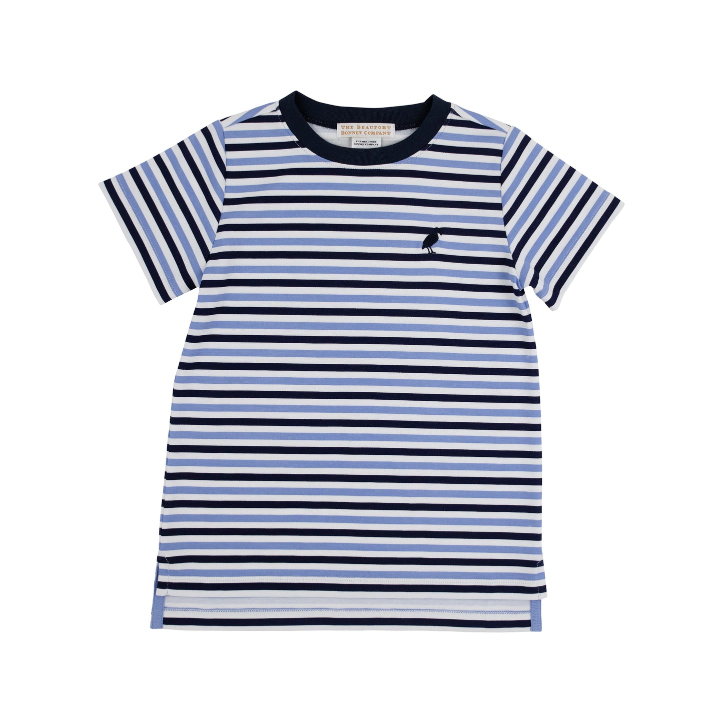 Carter Crewneck - Kennedy Cruise Stripe (Nantucket Navy) with Nantucket Navy Stork