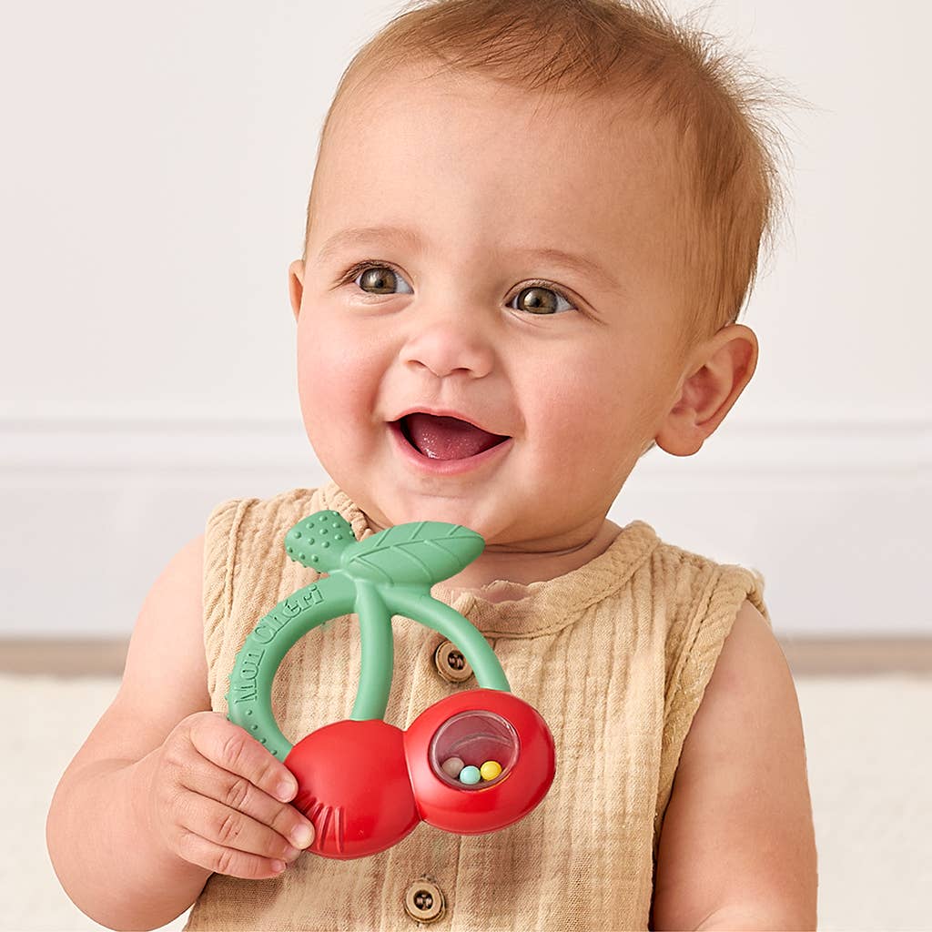Cherry Bitzy Shake™ - Silicone Teether with Rattle