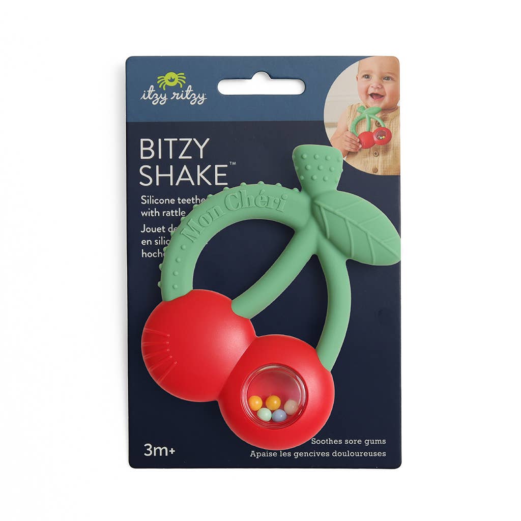 Cherry Bitzy Shake™ - Silicone Teether with Rattle
