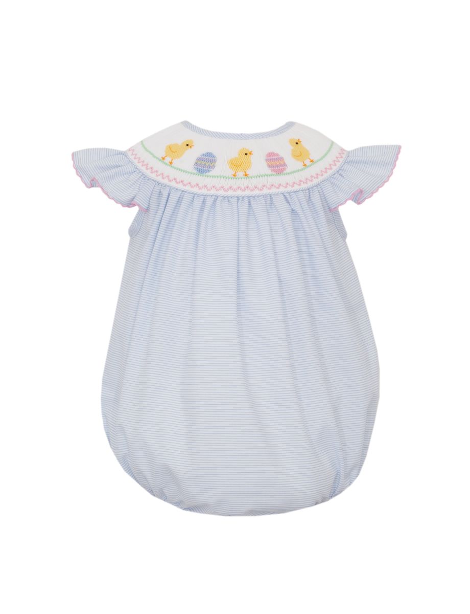Girls Easter Chicks Smocked Bubble