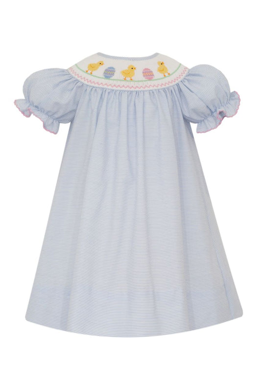 Girls Easter Chicks Smocked Dress