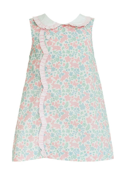 **PRE-ORDER** Claire Bunny Floral Print Scallop Dress