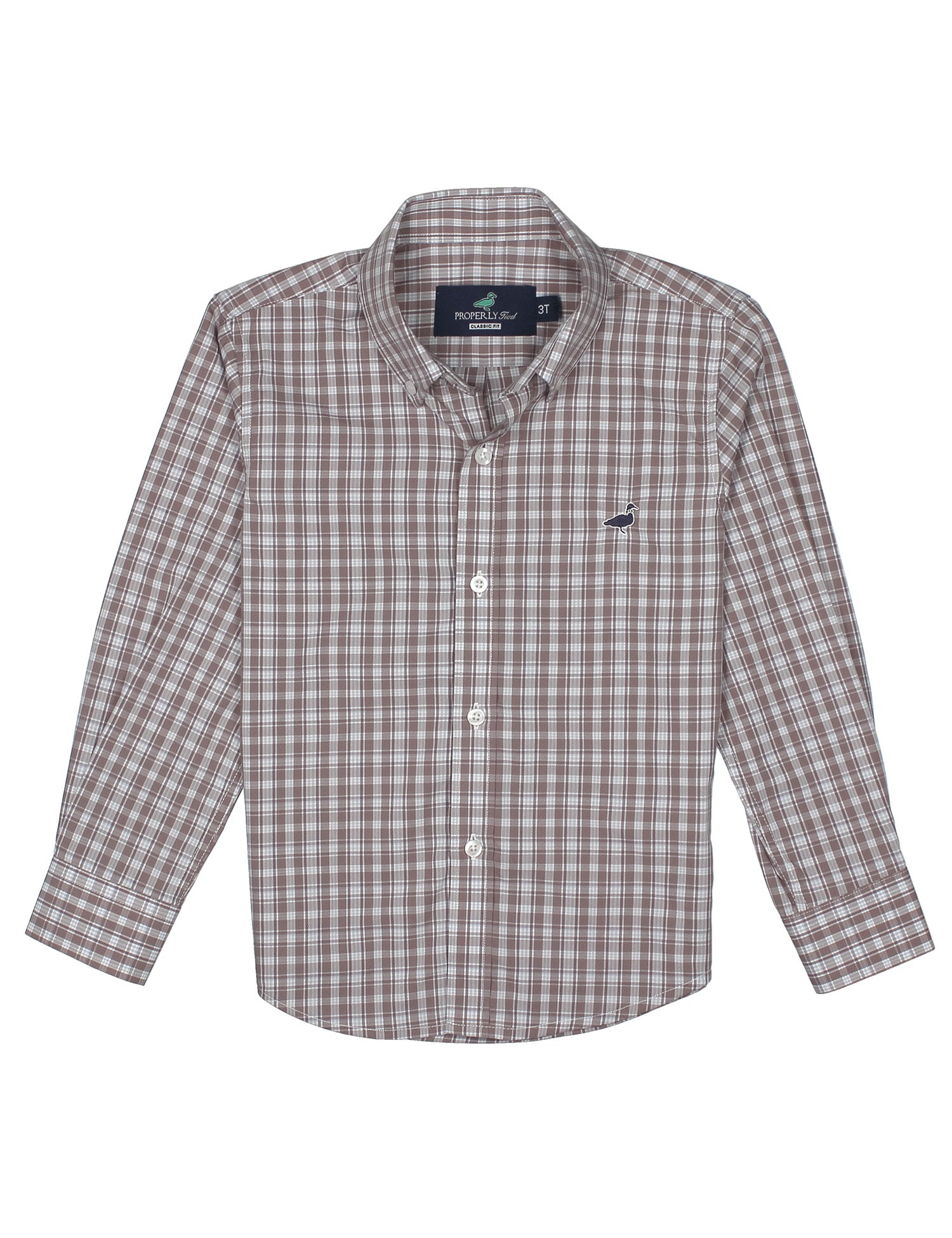 brown and white checkered plaid shirt 