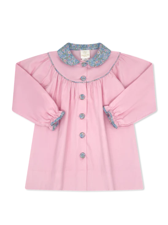 Collette Dress Long Sleeve Princeton Pink Corduroy, Middletown Floral