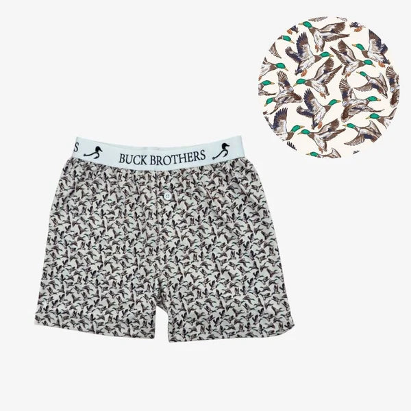 Boy's boxer shorts with allover mallard design.