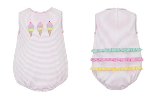 Ice Cream Applique Bubble - Girl