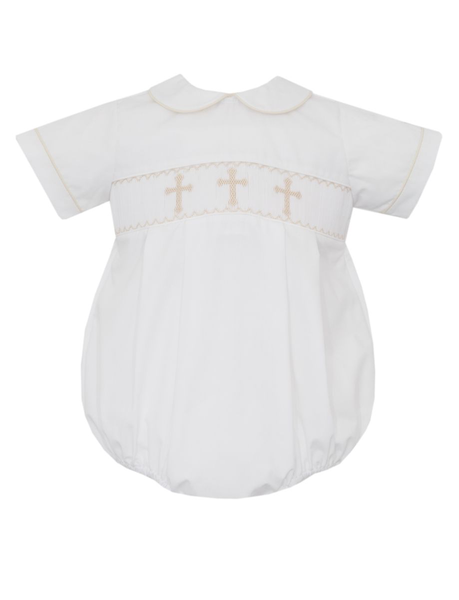 Boys Cross Smocked Bubble