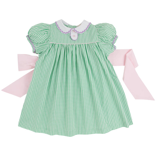 Mary Dal Dress - Kiawah Kelly Green Windowpane