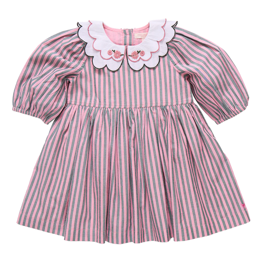 Darcy Dress - Pink/Green Stripe