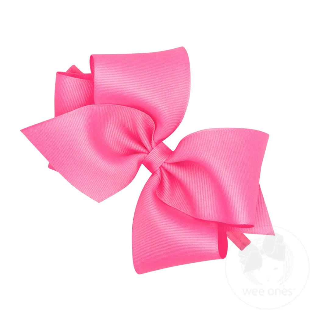 Dark pink mini king bow on nylon band
