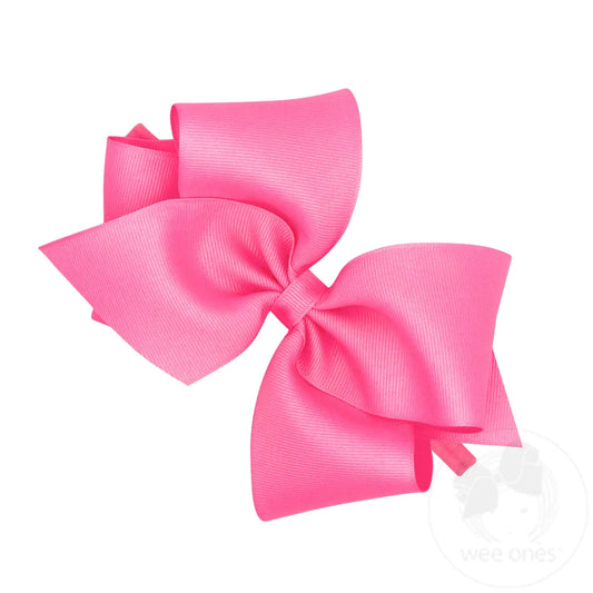 Dark pink mini king bow on nylon band