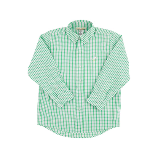 Dean's List Dress Shirt - Kiawah Kelly Green Windowpane