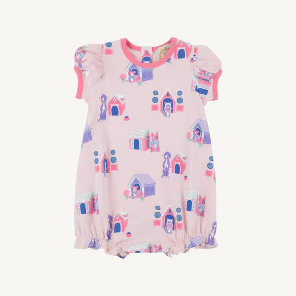 Pink bubble with pink and purple dog design 