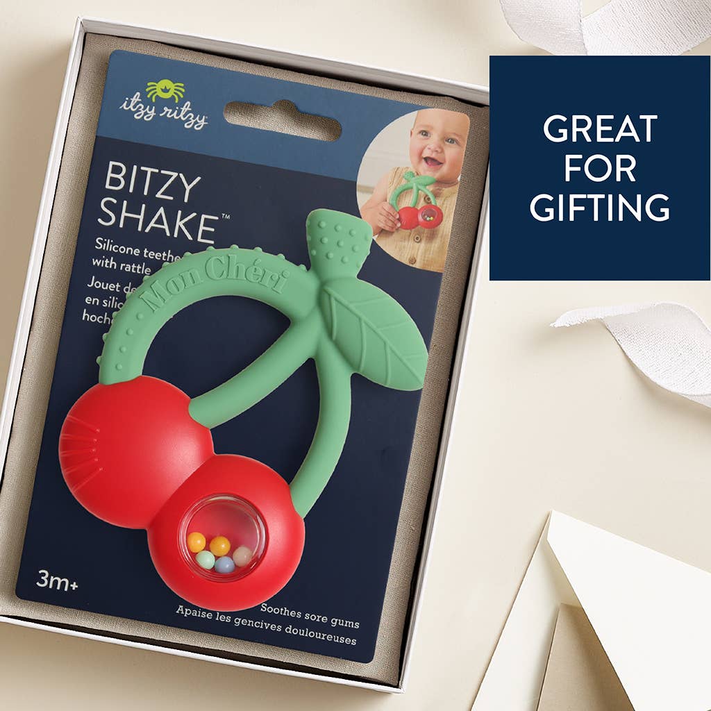 Cherry Bitzy Shake™ - Silicone Teether with Rattle