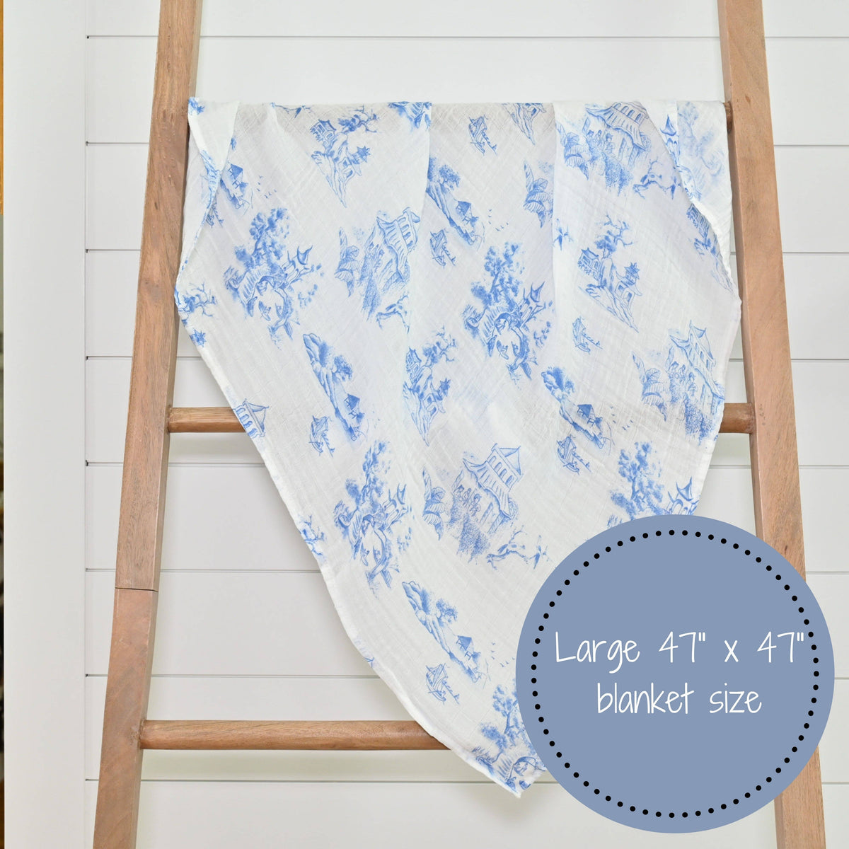 Baby Muslin Swaddle Blanket 47x47 Chinoiserie