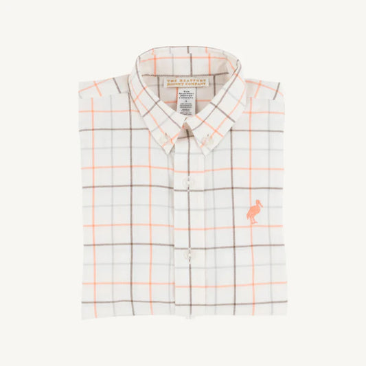 Dean's List Dress Shirt (Flannel) -Mantua Tattersall with Seashore Sherbet Stork
