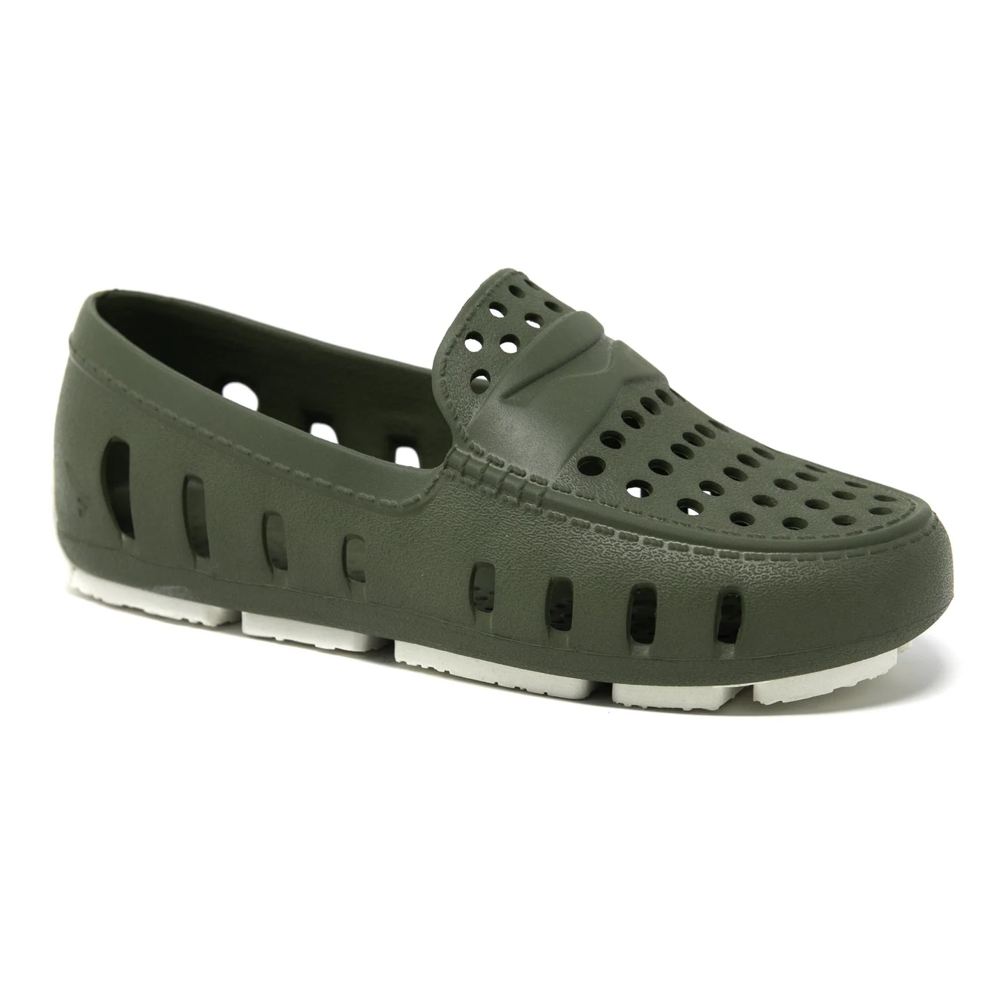 Dark olive green waterproof loafers