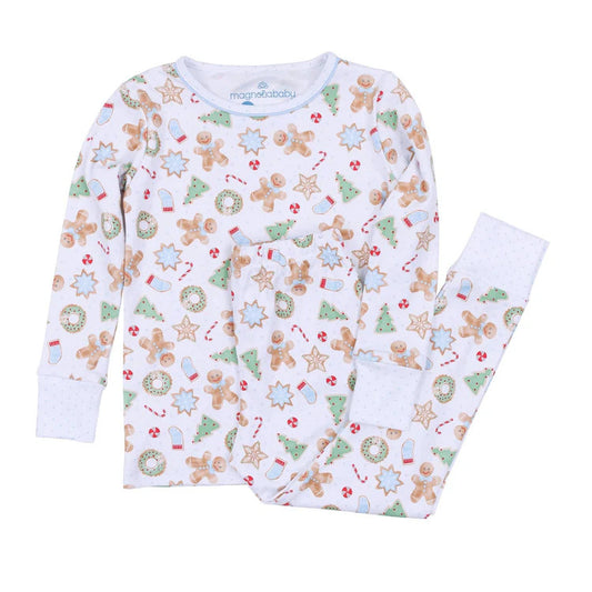 Frosted Wonderland Long Pajamas Light Blue